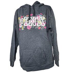 VS Pink Everyday campus hoodie grey floral Small